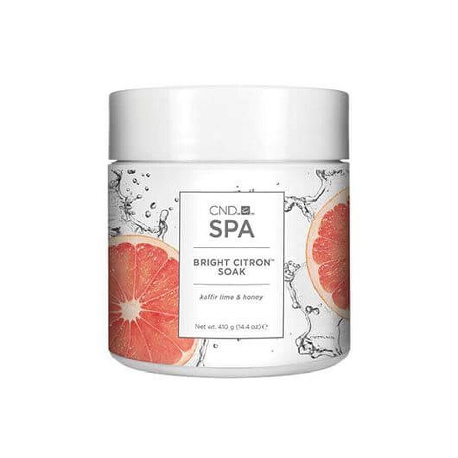 Sare de mare emolienta CND Spa Bright Citron Soak pentru maini si picioare 410g