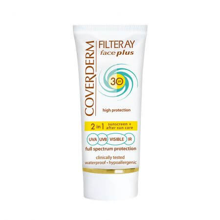 Filteray Face Plus Spf 30 Normal, fara nuanta, 50 ml, Coverderm