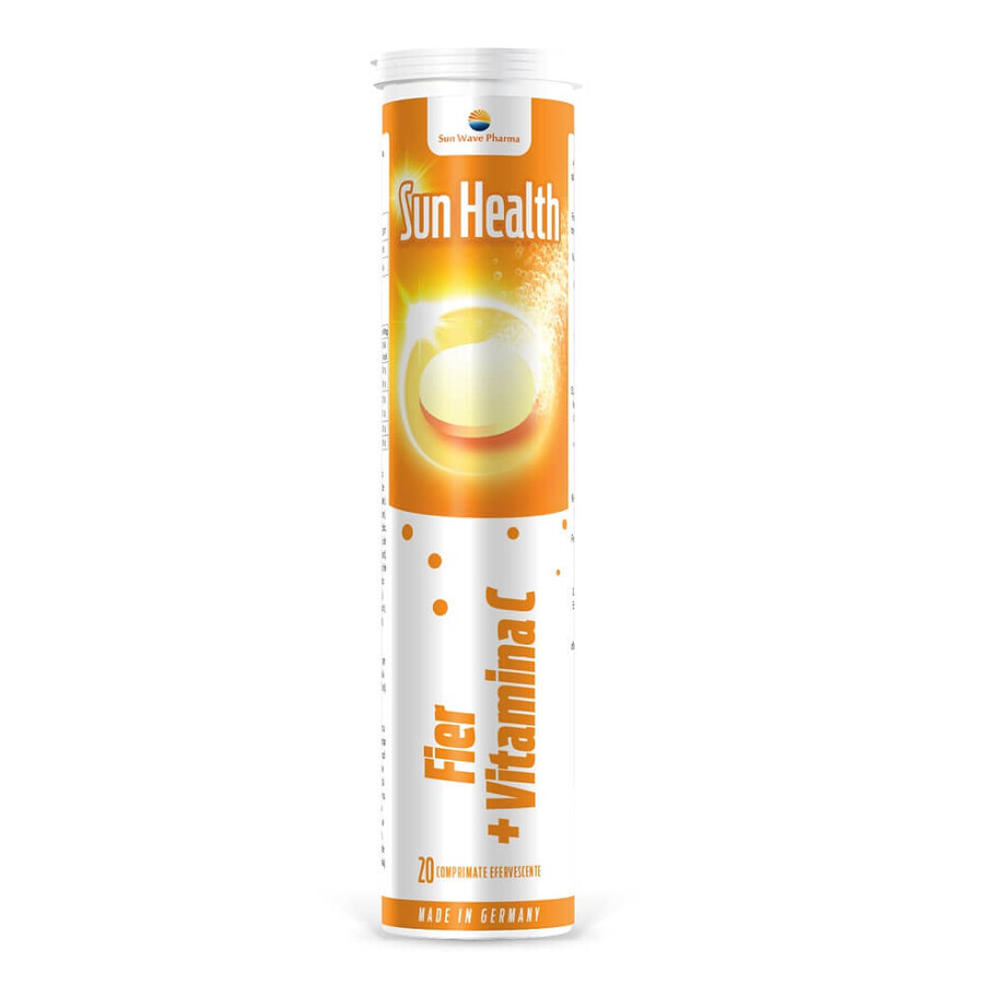 Eisen + Vitamin C Sun Health, 20 Brausetabletten, Sun Wave Pharma