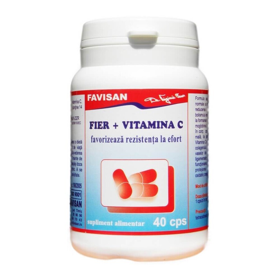 Eisen + Vitamin C, 40 Kapseln, Favisan