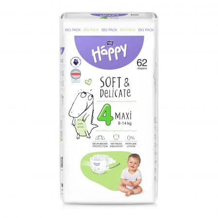Maxi-Windeln Nr.4, 8-14 kg, 62 Stück, Happy