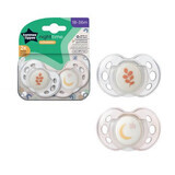 Orthodontic night soothers, 18 - 36 months, Luna, 2 pcs, Tommee Tippee