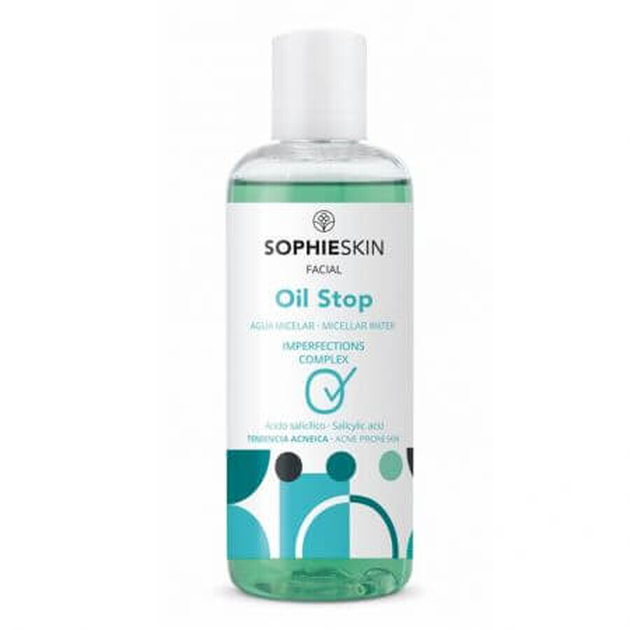 Mizellenwasser für zu Akne neigende Haut Oil Stop, 250 ml, Sophieskin