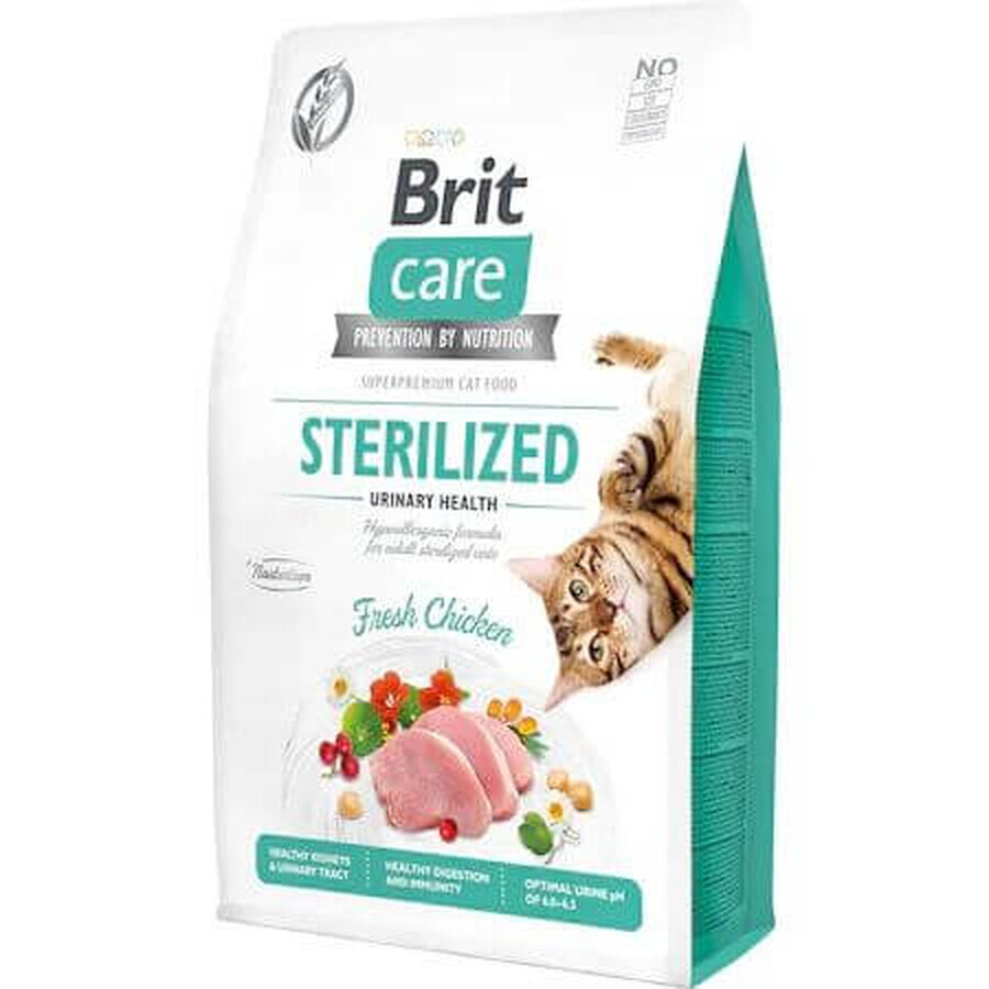 Alimento seco con pollo para gatos esterilizados Brit Care GF Sterilized Urinary Health, 2 kg, Brit