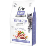 Trockenfutter mit Ente und Pute für sterilisierte Katzen Brit Care GF Sterilized Weight Control, 2 kg, Brit