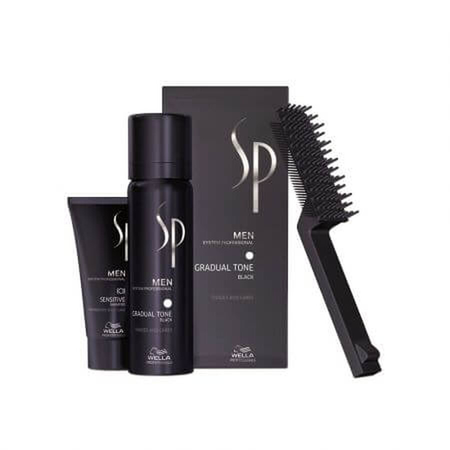 Pachet Spuma pigmentata pentru par brunet, 60 ml + Sampon pentru scalp sensibil, 30 ml SP Men, Wella Professionals