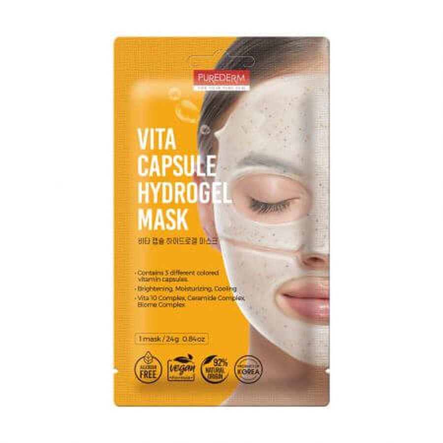 Hydrogel-Maske mit Vita 10 Kapseln, 24 g, Purederm