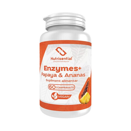 Verdauungsenzyme, Enzyme+ Papaya& Ananas, 60cps, Nutrisential