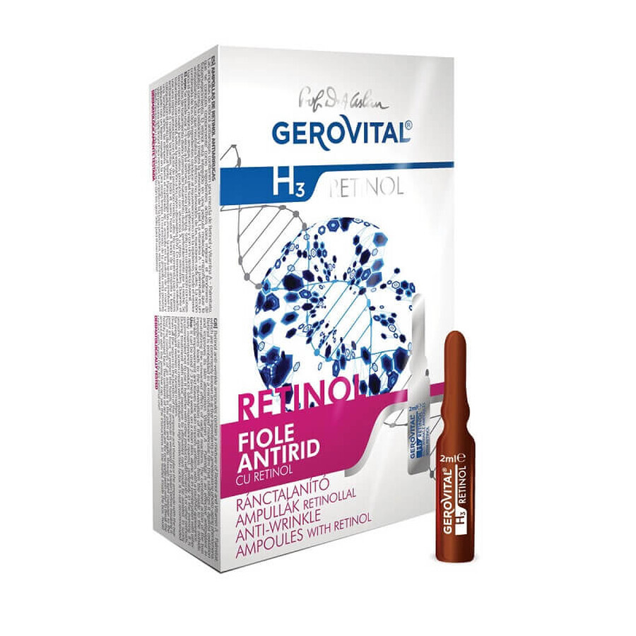Gerovital H3 Retinol Anti-Falten-Ampullen, 10 Ampullen x 2 ml, Farmec