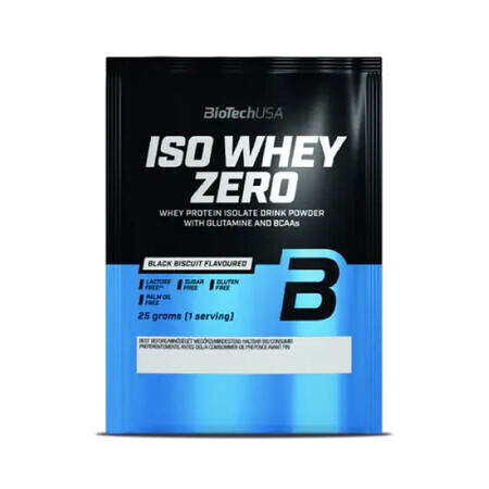 Pudra proteica Iso Whey Zero Cookies and Cream, 25 g, Biotech USA