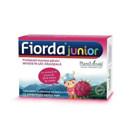 Fiorda Junior mit Himbeergeschmack, 15 Tabletten, Pflanzenextrakt