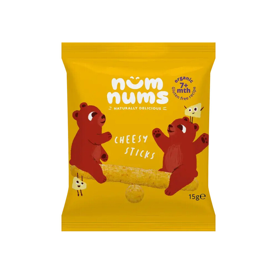 Palitos de queso ecológicos, + 7 meses, 20 g, Num Nums