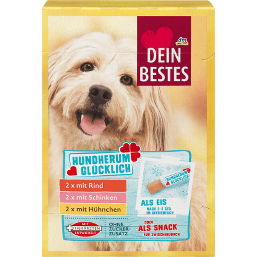 Dein Bestes Snack mit Rindfleisch, Schinken, Huhn für Hunde, 120 g