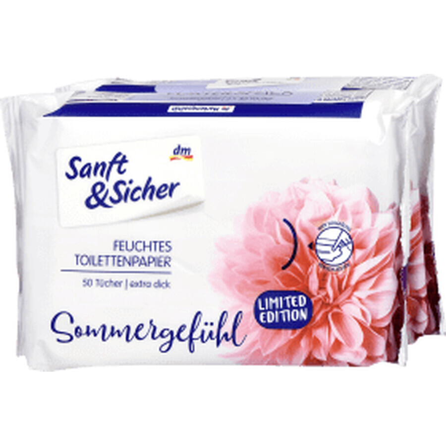 Sanft&Sicher SummerGefuhl feuchtes Toilettenpapier, 100 Stück.