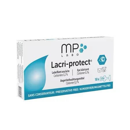 Solutie oftalmica sub forma de gel pentru caini si pisici Lacri Protect, 10 fiole x 0,5 ml, Mp Labo