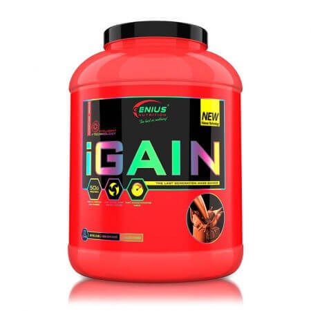 Gainer cu aroma de ciocolata iGain, 2750 g, Genius Nutrition