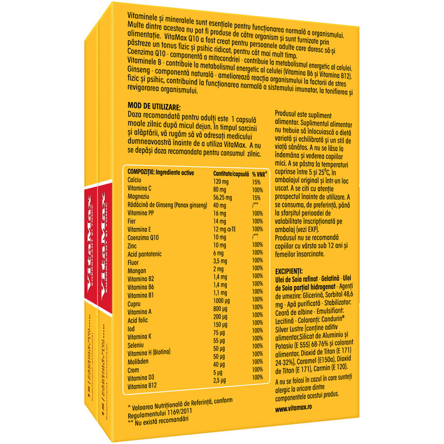 Vitamax Q10 Packung, 30 + 30 Kapseln, Perrigo