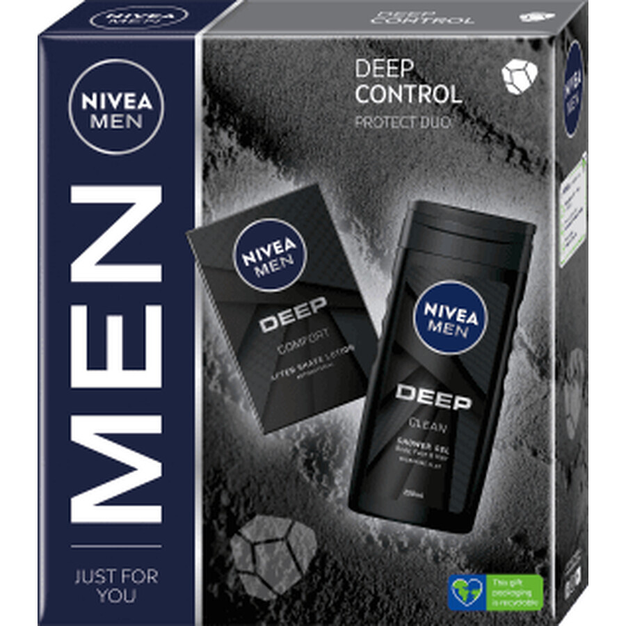 Nivea MEN Set cadou DEEP CONTROL loțiune dupăa ras + gel de duș, 1 buc