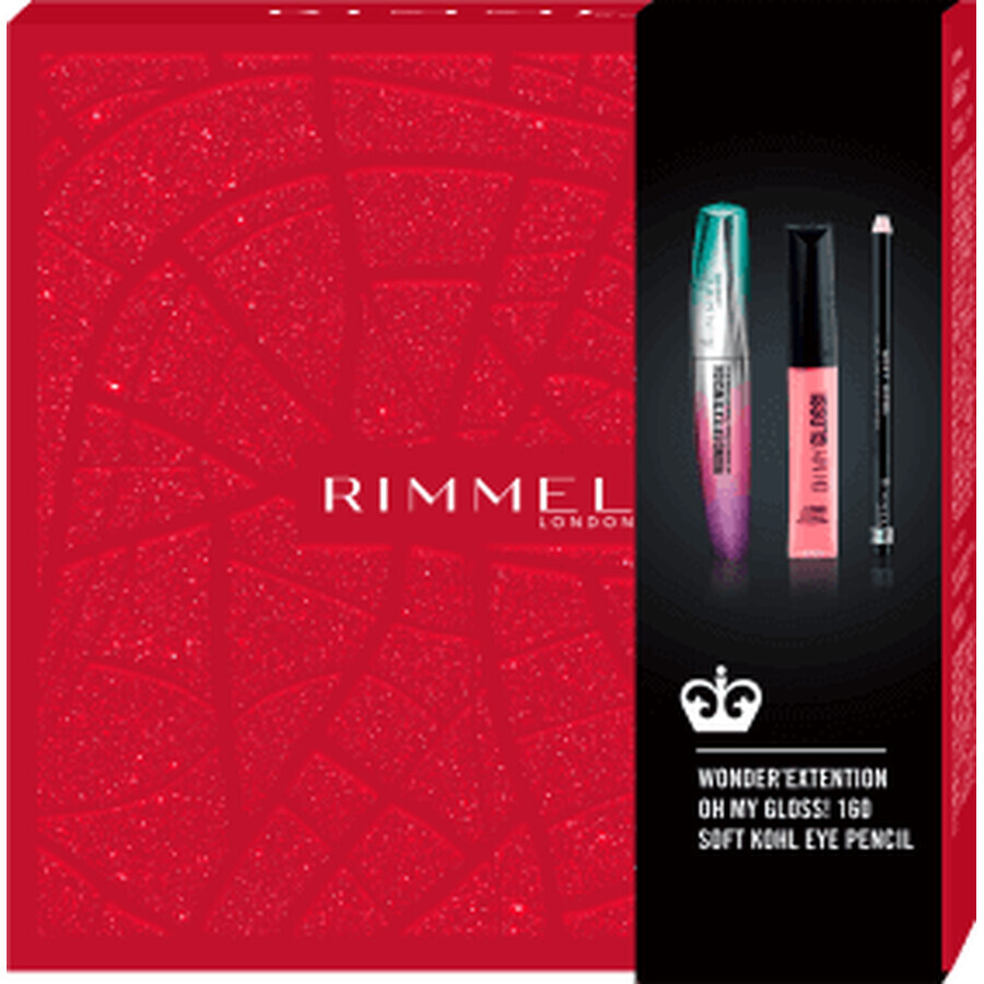 Rimmel London WONDER 'EXTENSION Mascara + KOHL Pencil + OH MY GLOSS Lip Gloss Geschenkset, 1 Stk.
