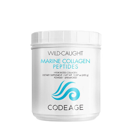 Code Age Wildgefangene hydrolysierte Kollagen-Peptide aus dem Meer, Typ I und III, 450 g, GNC