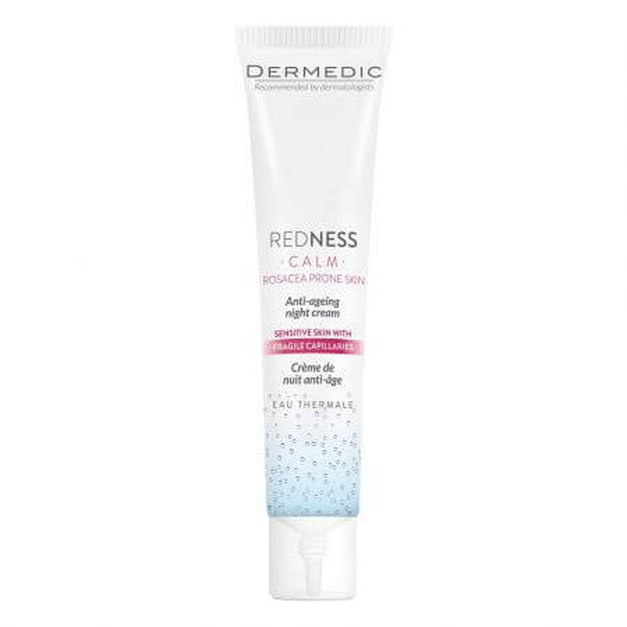 Dermedic Rötungen Beruhigende Anti-Falten-Nachtcreme für Couperose-Haut, 40 ml