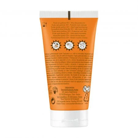 Fluid fără parfum pentru protecție solară SPF 50+, 50 ml, Avene