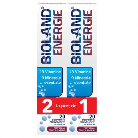 Pachet Bioland Energie, 20+20 comprimate efervescente, Biofarm