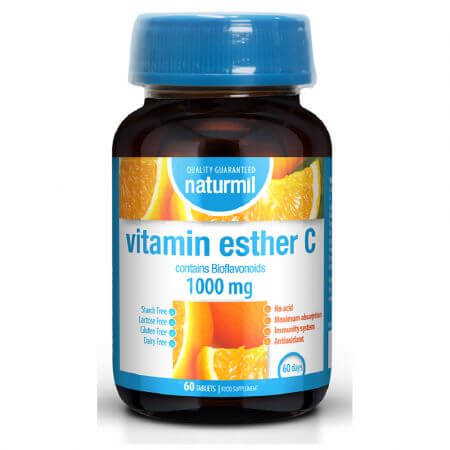 Vitamin C Ester, 1000 mg, 60 Tabletten, Naturmil