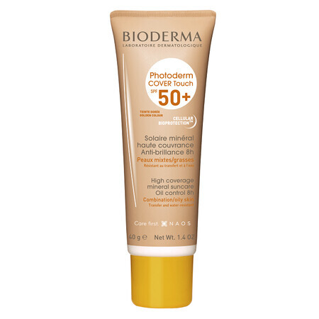 Bioderma Photoderm Fluid Cover Touch SPF 50+ nuanta aurie, 40 g