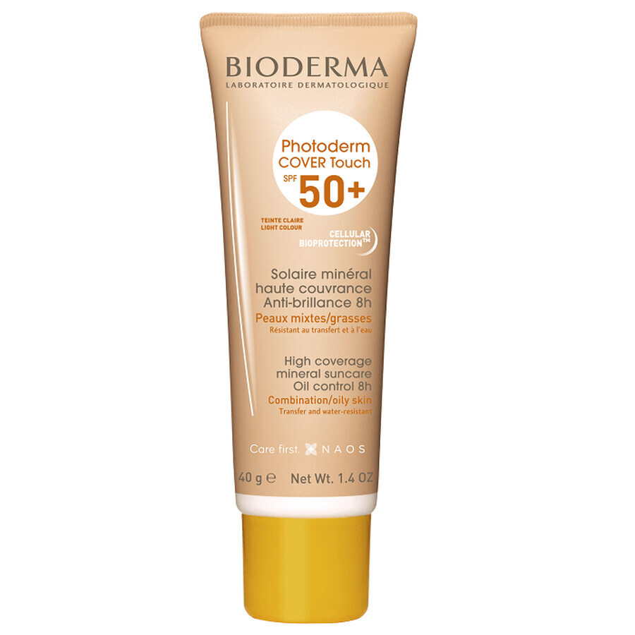 Bioderma Photoderm Fluid Cover Touch SPF 50+ nuanta deschisa, 40 g