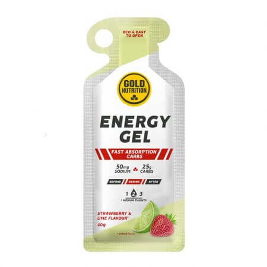 Energiegel mit Erdbeer- und Limettengeschmack Energy, 40 g, Gold Nutrition