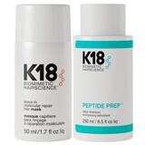Entgiftendes Shampoo-Paket Peptide Prep Detox, 250 ml + Leave In Hair Repair Mask, 50 ml, K18