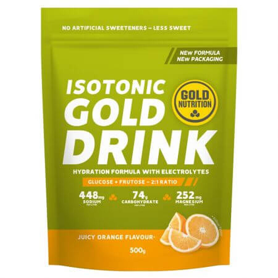Isotonisches Getränkepulver mit Orangengeschmack Gold Drink, 500 g, Gold Nutrition