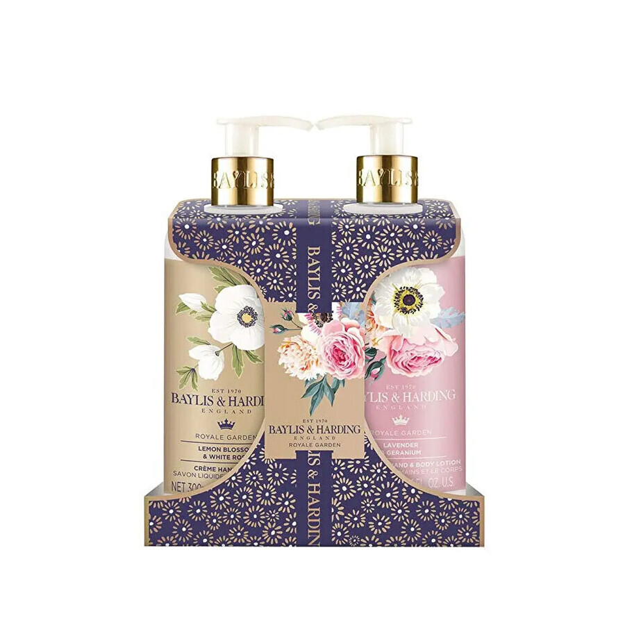 Set cadou Baylis And Harding, Royale Garden (Sapun lichid, 300 ml + Lotiune pentru maini si corp, 300 ml)