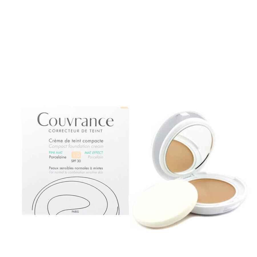 Compacte foundation voor de normale tot gemengde huid met SPF 30 Couvrance, Porcelaine 1.0, 10 g, Avene