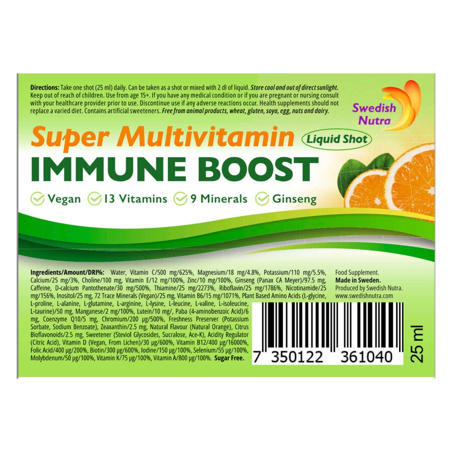 Immune Boost Complex, 30 Ampullen, Swedish Nutra