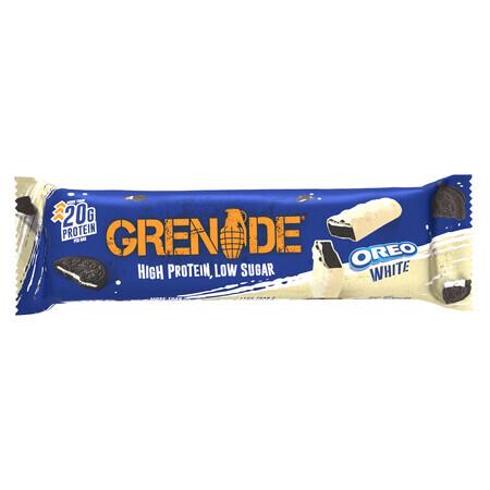 Grenade High Protein, Low Sugar Bar Oreo White, Protein-Riegel mit Oreo White Cookie-Geschmack, 60 g, GNC