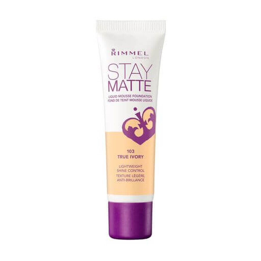 Fond de ten Stay Matte 103 True Ivory, 30 ml, Rimmel London