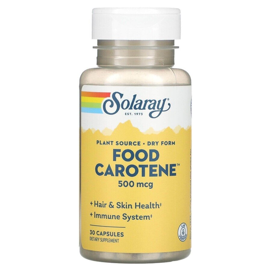 Food Carotene 25000UI Solaray, 30 capsule, Secom