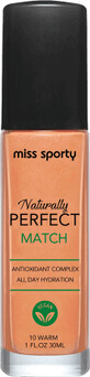 Miss Sporty Naturally Perfect Match Foundation 10 Warm, 1 Packung