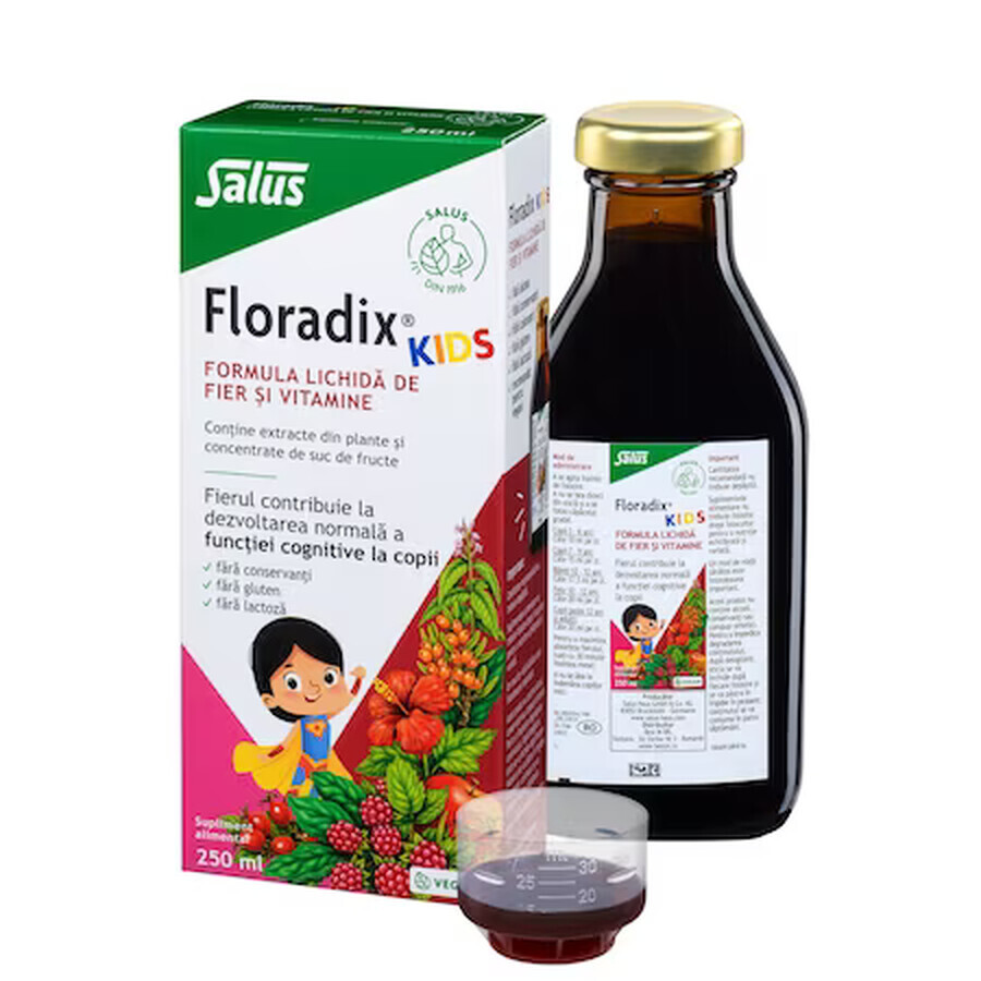 Floradix Kinderpräparat, flüssige Eisen- und Vitaminformel, 250ml, Salus