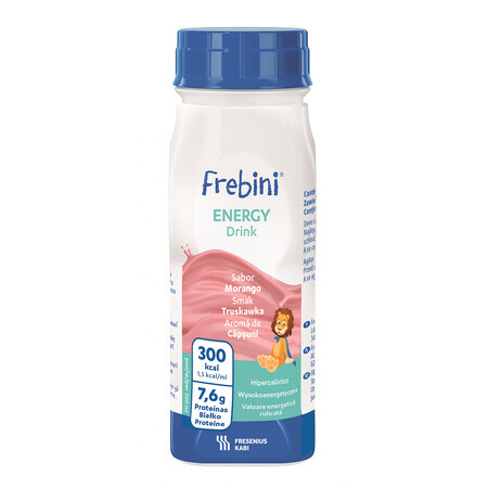 Frebini Energy Drink mit Erdbeergeschmack, 200 ml, Fresenius