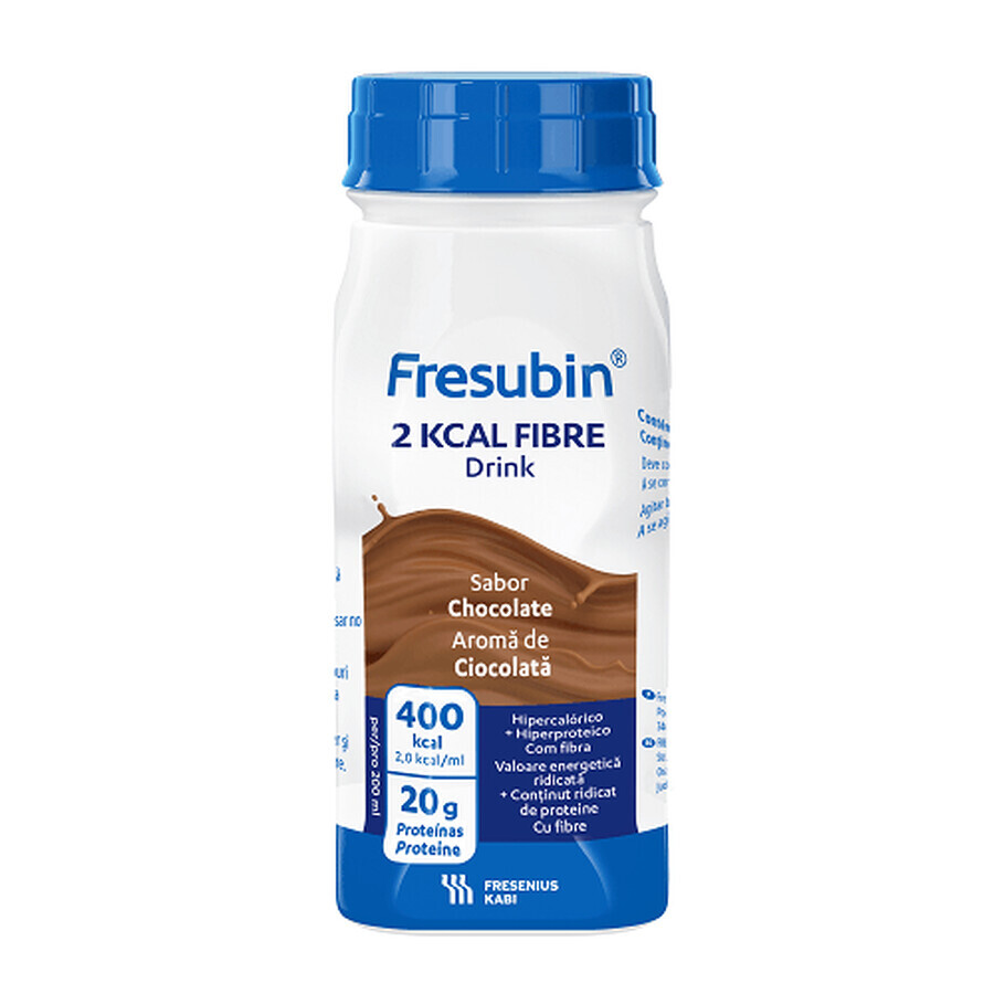 Fresubin 2 kcal chocolade vezeldrank, 4 x 200 ml, Fresenius Kabi