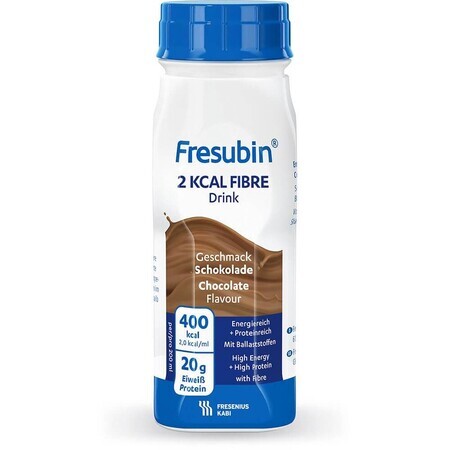 Fresubin 2 kcal chocolade vezeldrank, 4 x 200 ml, Fresenius Kabi