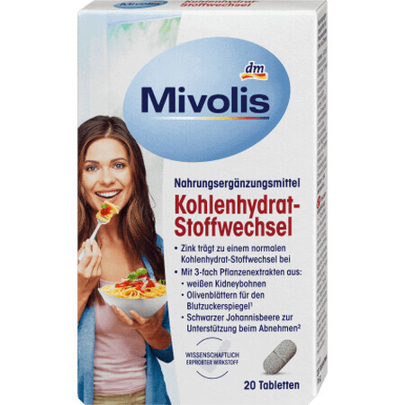 Mivolis Kohlenhydrat-Stoffwechsler, 20 Tabletten