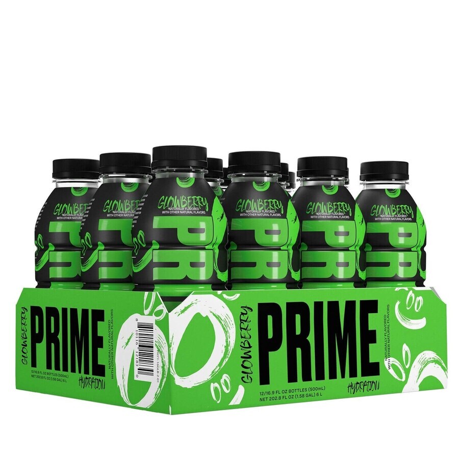 Prime Hydration Drink Glowberry, Bautura pentru Rehidratare cu Aroma Glowberry, 500 ml, GNC