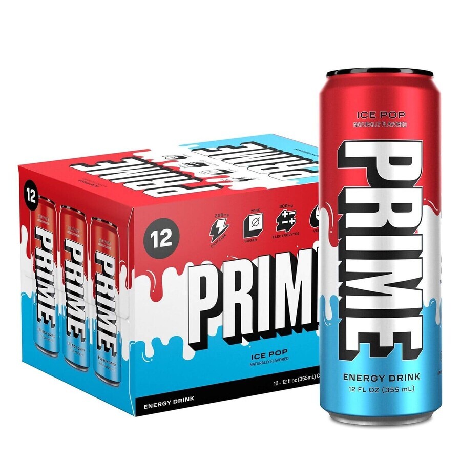 Prime Energy Drink, Energie- und Rehydrationsgetränk mit Ice Pop-Geschmack, 355 ml, GNC