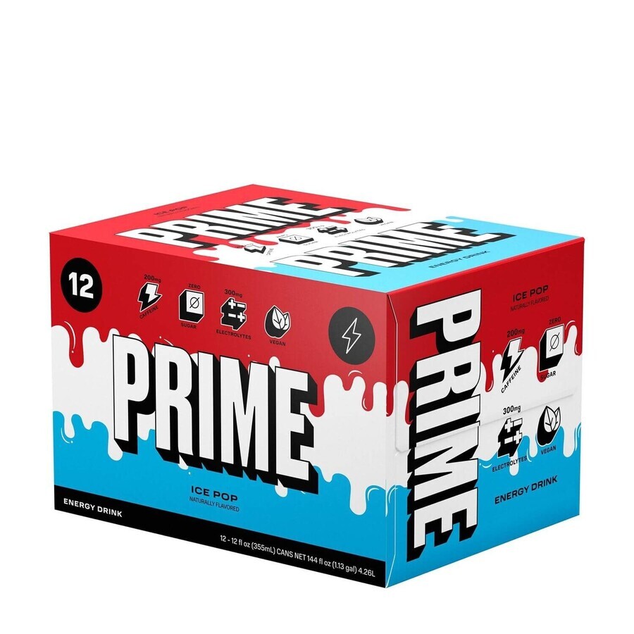 Prime Energy Drink, Energie- und Rehydrationsgetränk mit Ice Pop-Geschmack, 355 ml, GNC