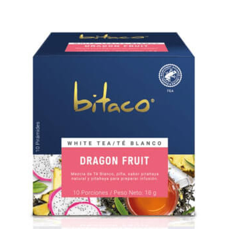 Bitaco Weißer Tee mit Drachenfrucht, 10 Portionsbeutel