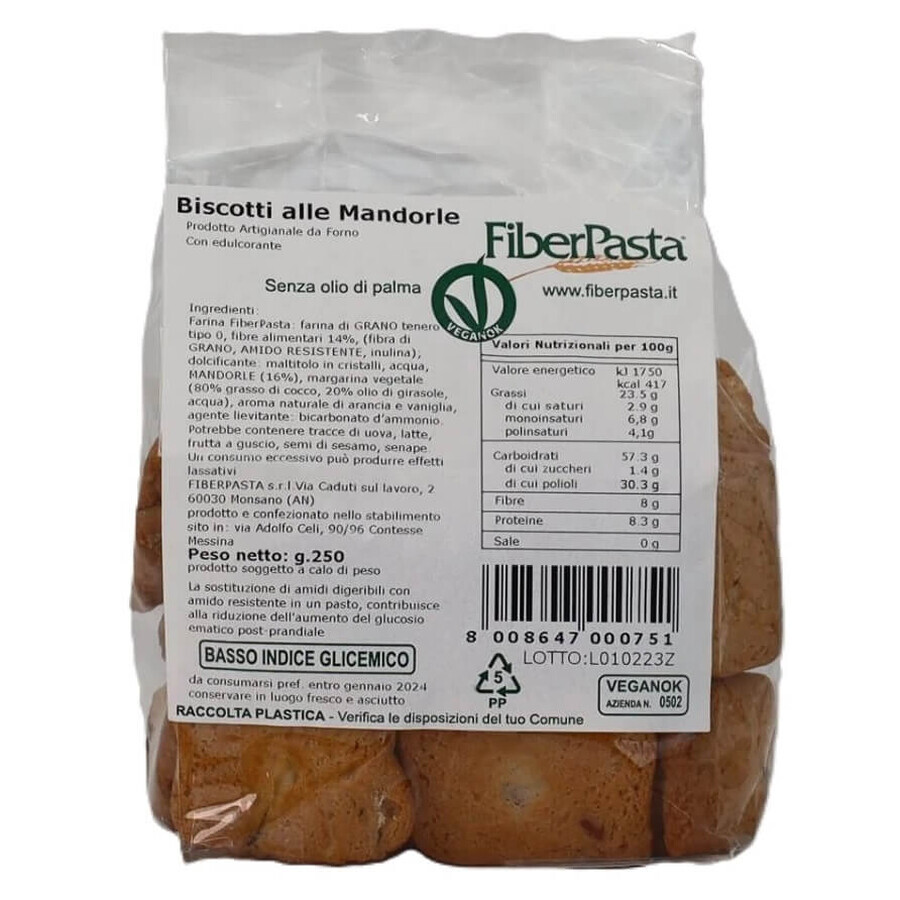 Biscuiti cu migdale, 250 g, Fiber Pasta